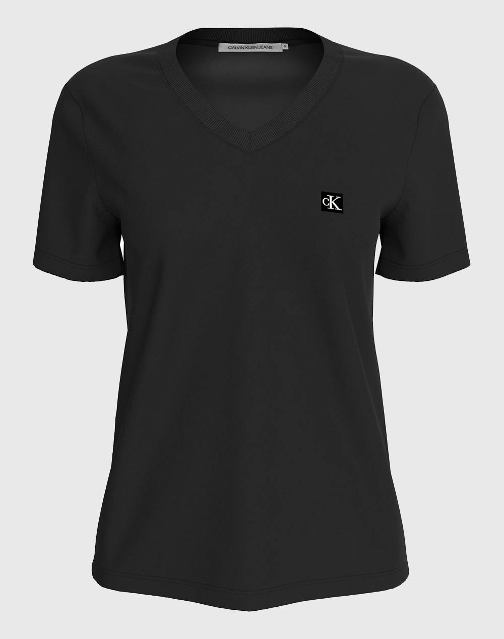 CALVIN KLEIN TRIČKO CK EMBRO BADGE V-NECK TEE