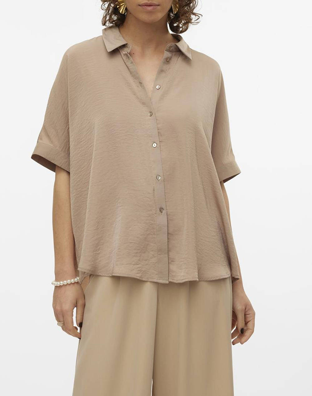 VERO MODA VMKATRINE SS OVERSIZED SHIRT WVN GA NOOS