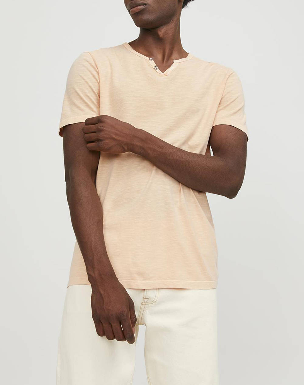 JACK&JONES JJESPLIT NECK TEE