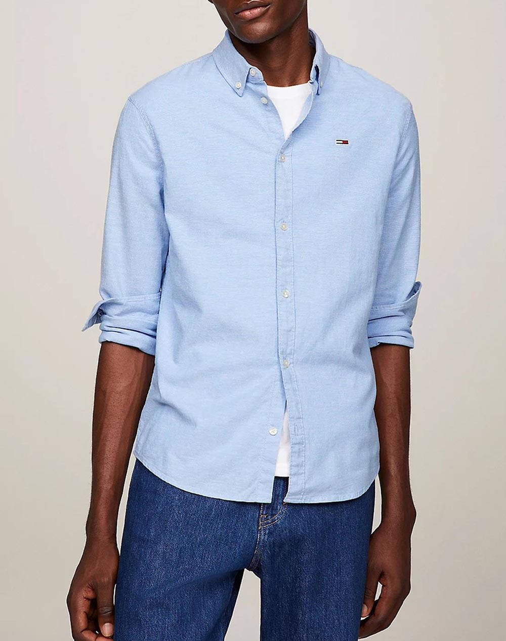 TOMMY JEANS TJM SLIM STRETCH OXFORD SHIRT