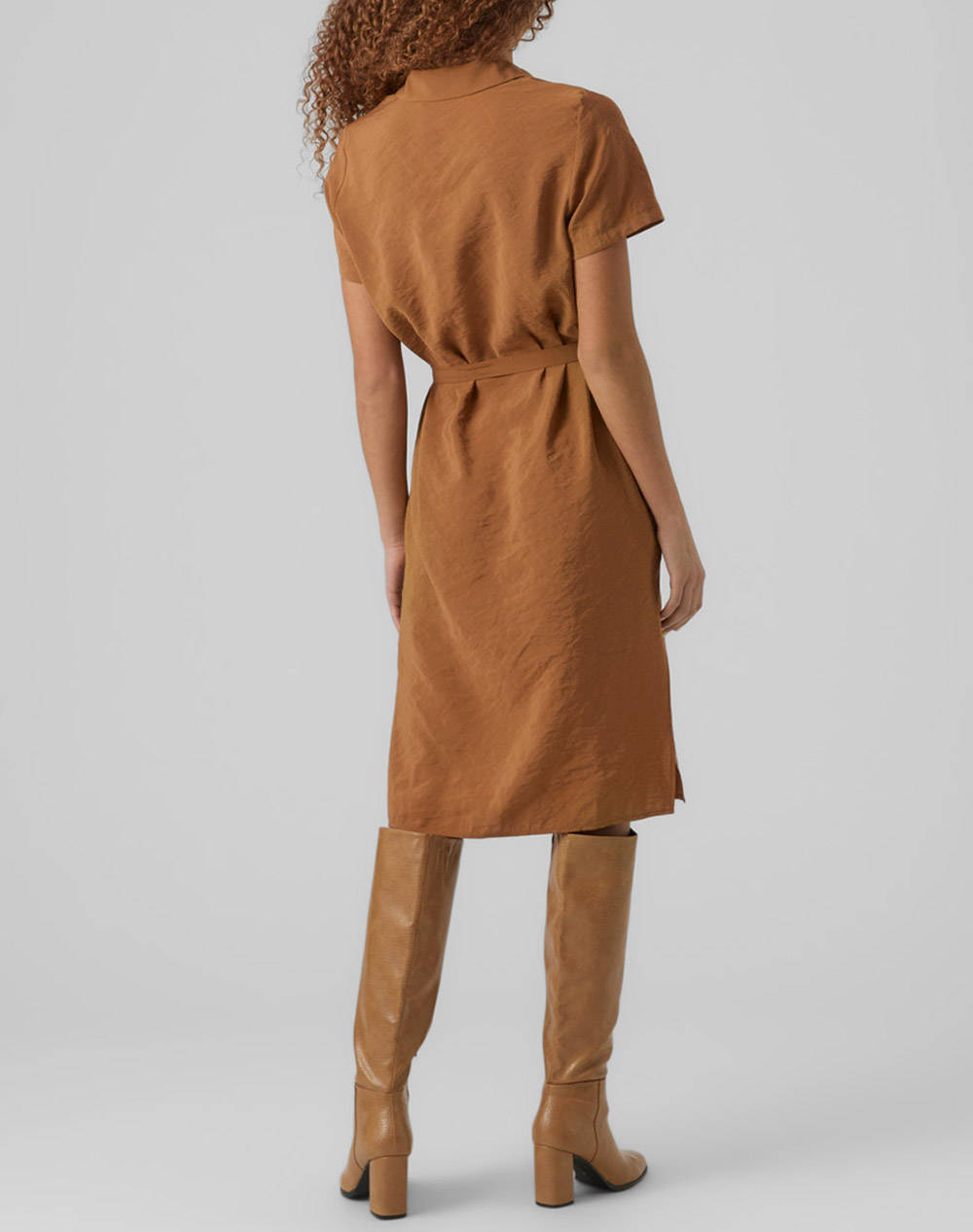 VERO MODA VMQUEENY S/S CALF SHIRT DRESS WVN GA