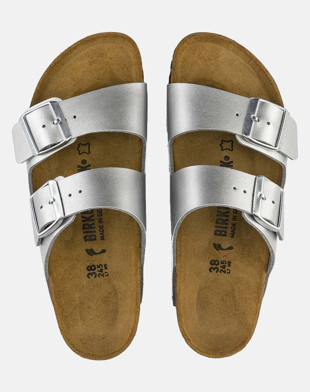 BIRKENSTOCK SYNTHETICS ARIZONA BF SILVER 35 - 43 NARROW SEASONAL CLASSIC ADULTS TEX BOTY DÁMSKÉ