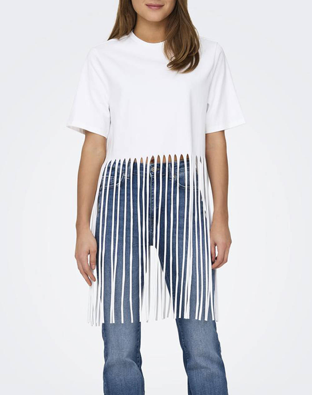 ONLY ONLZINNA S/S FRINGE TOP BOX JRS