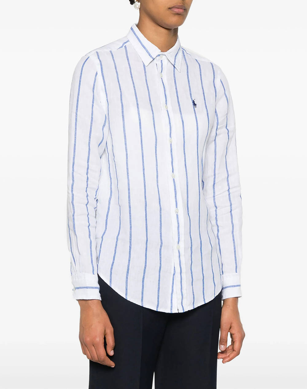 RALPH LAUREN RELAXED-LONG SLEEVE-BUTTON FRONT SHIRT