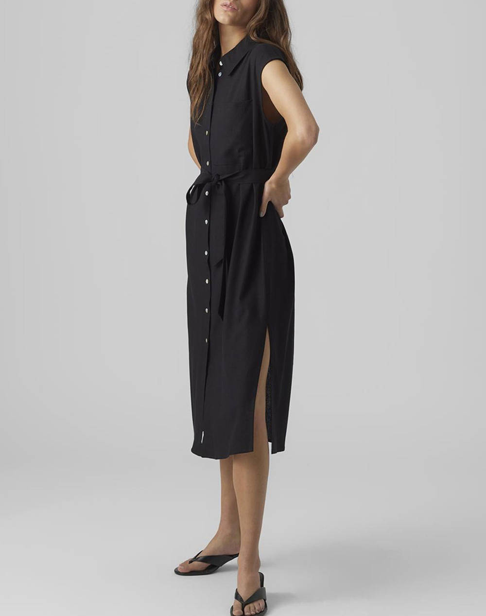 VERO MODA VMMYMILO SL CALF SHIRT DRESS WVN GA