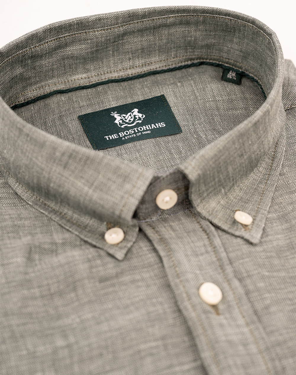 THE BOSTONIANS KOŠILE REGULAR FIT Plain LINEN Button-down Regular Fit