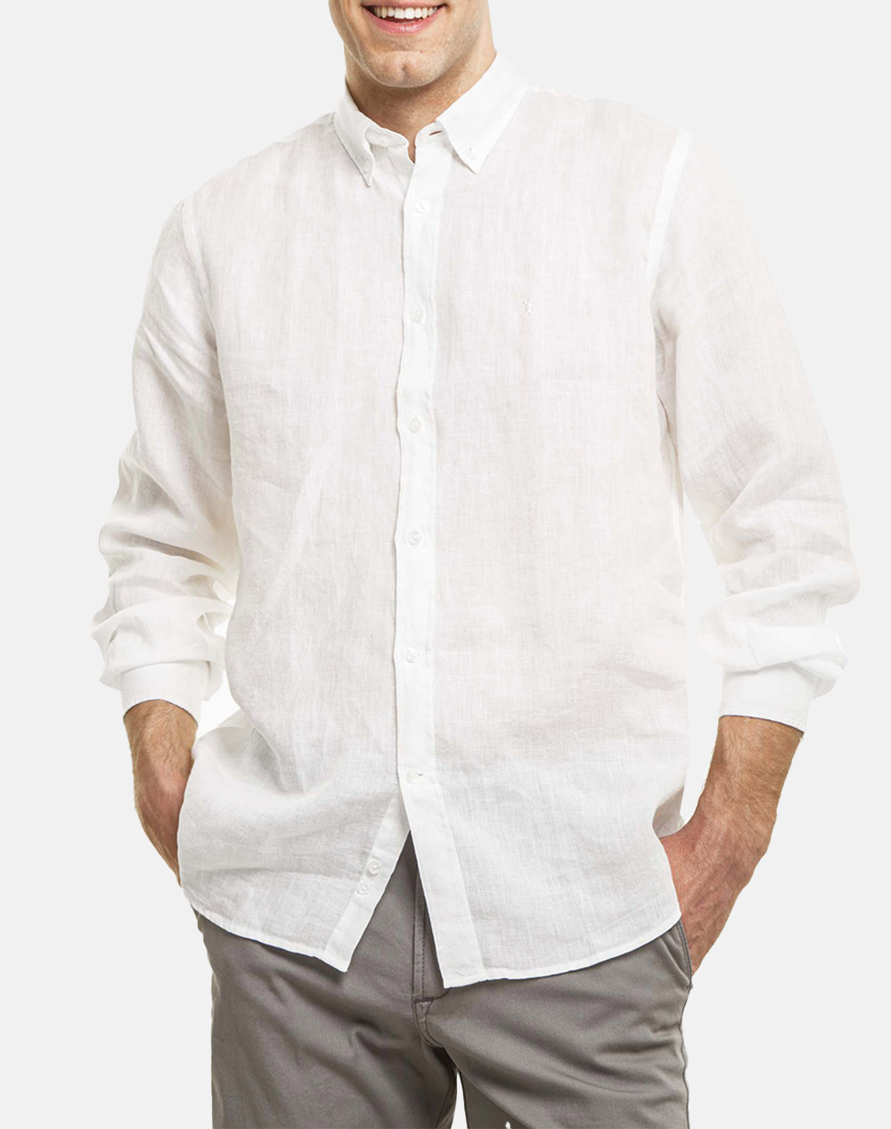 THE BOSTONIANS KOŠILE REGULAR FIT Plain LINEN Button-down Regular Fit