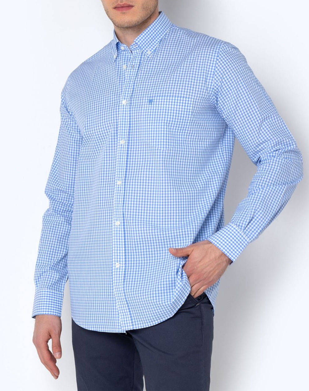 THE BOSTONIANS KOŠILE MAVERICK REGULAR FIT MedCheck POPLIN Button-down Regular Fit