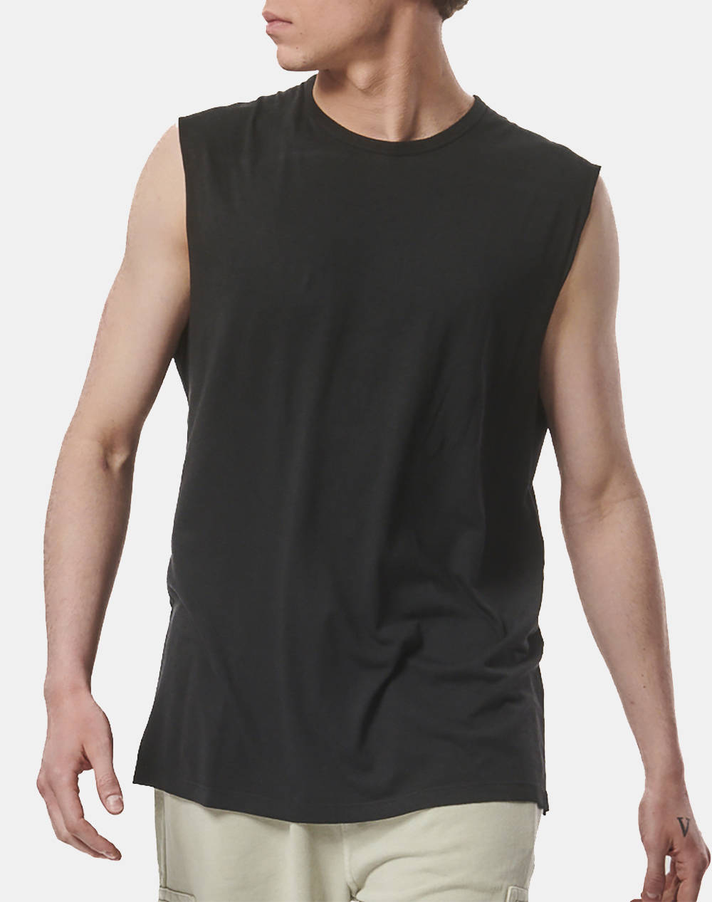 BODY ACTION MENS NATURAL DYE SLEEVELESS TEE