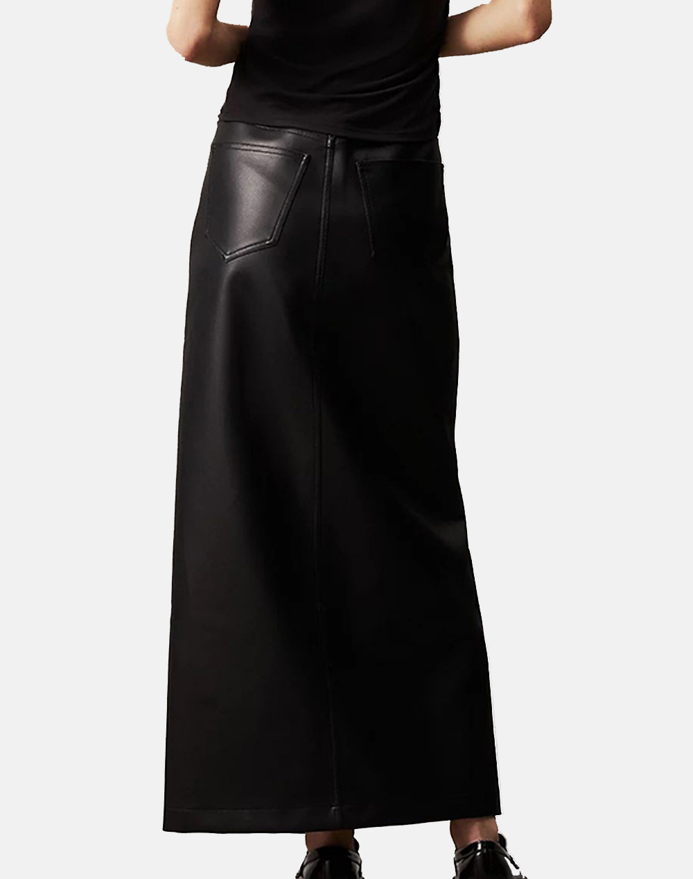 CALVIN KLEIN FAUX LEATHER MAXI SKIRT