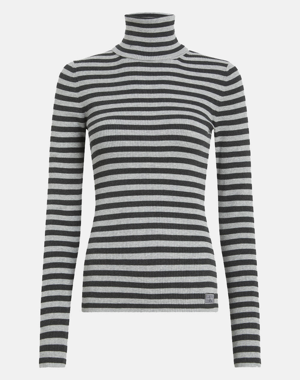 CALVIN KLEIN WOVEN LABEL ROLL NECK SWEATER