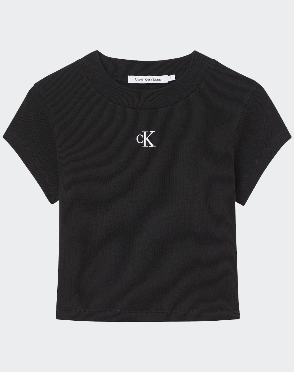 CALVIN KLEIN CK RIB CROPPED SLIM TEE