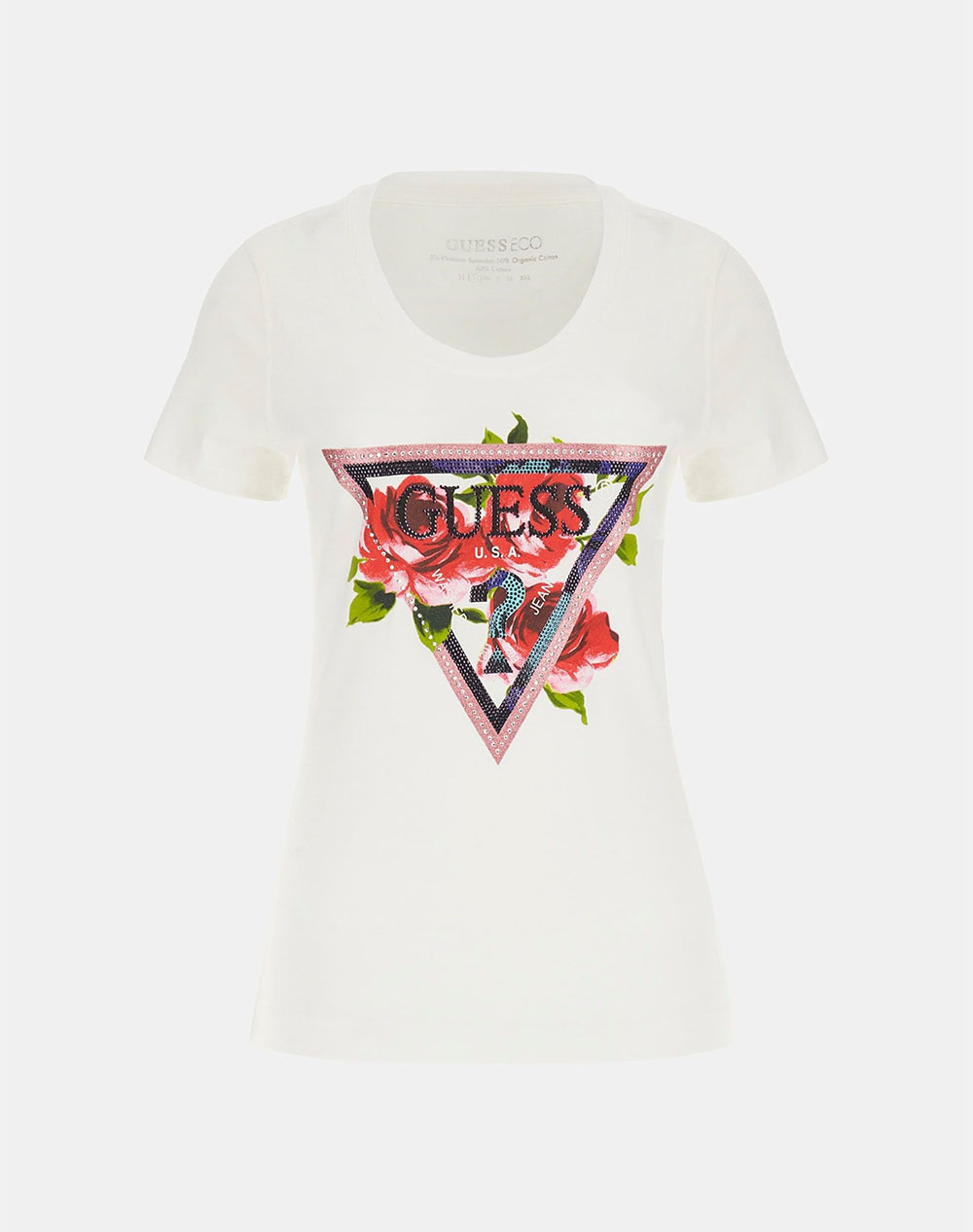 GUESS SS CN ROSES TRIANGLE TEE TRIČKO DÁMSKÉ