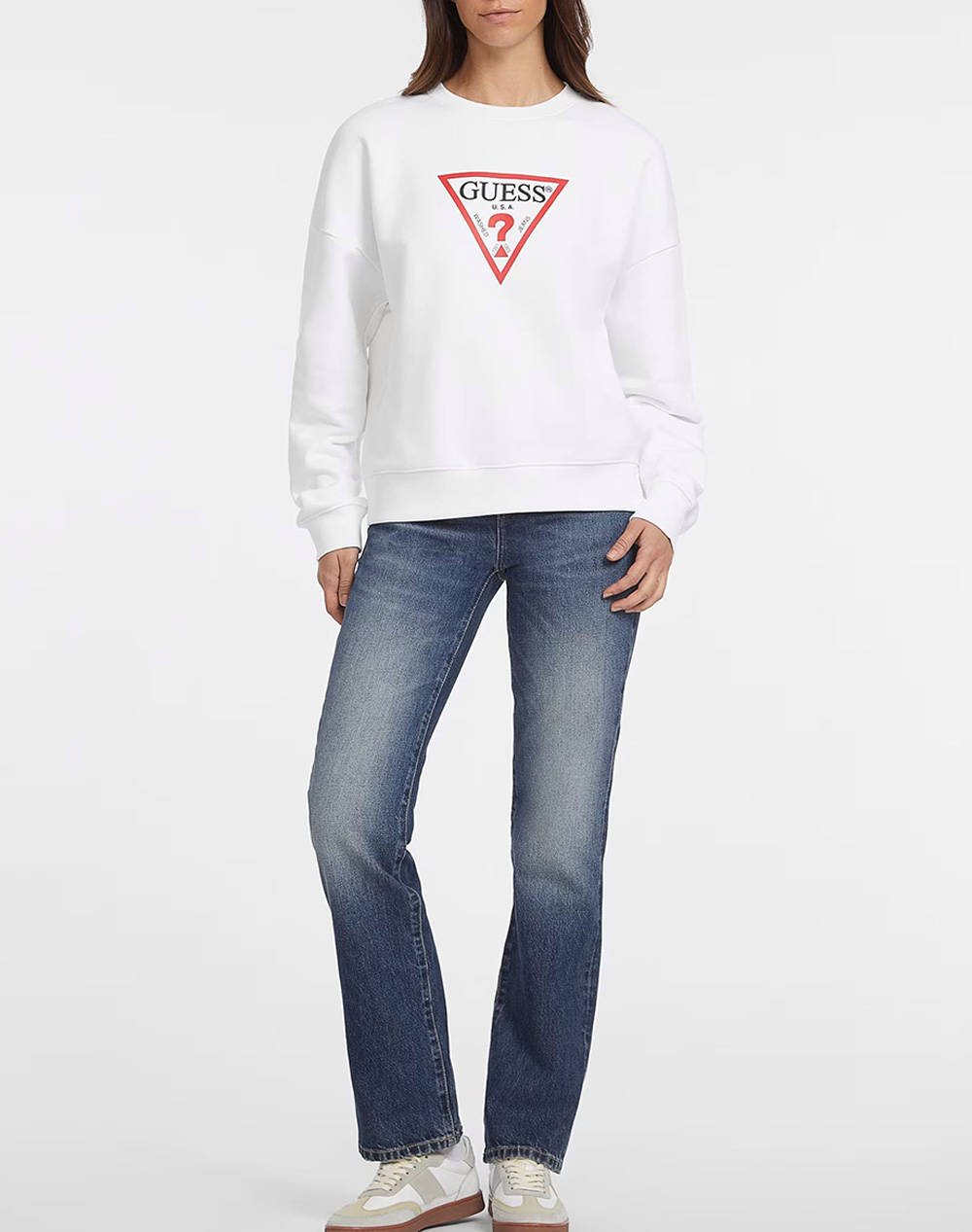 GUESS JEANS GJ CN OS ICONIC TRIANGLE SWEAT MIKINA DÁMSKÁ