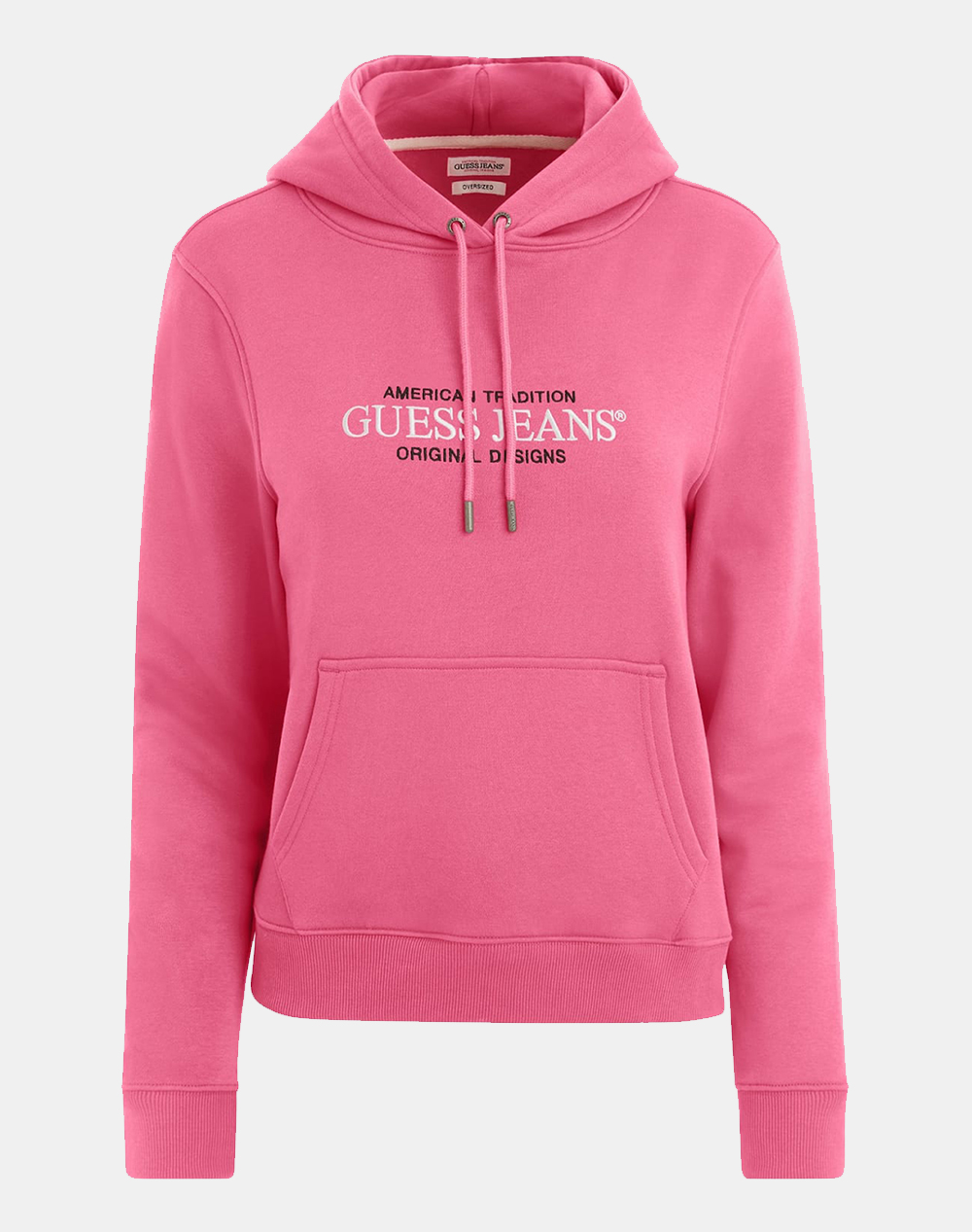 GUESS JEANS GJ HOOD OS AMERICAN - ORGANIC CO/PL SOFT FLEECE 350 MIKINA W