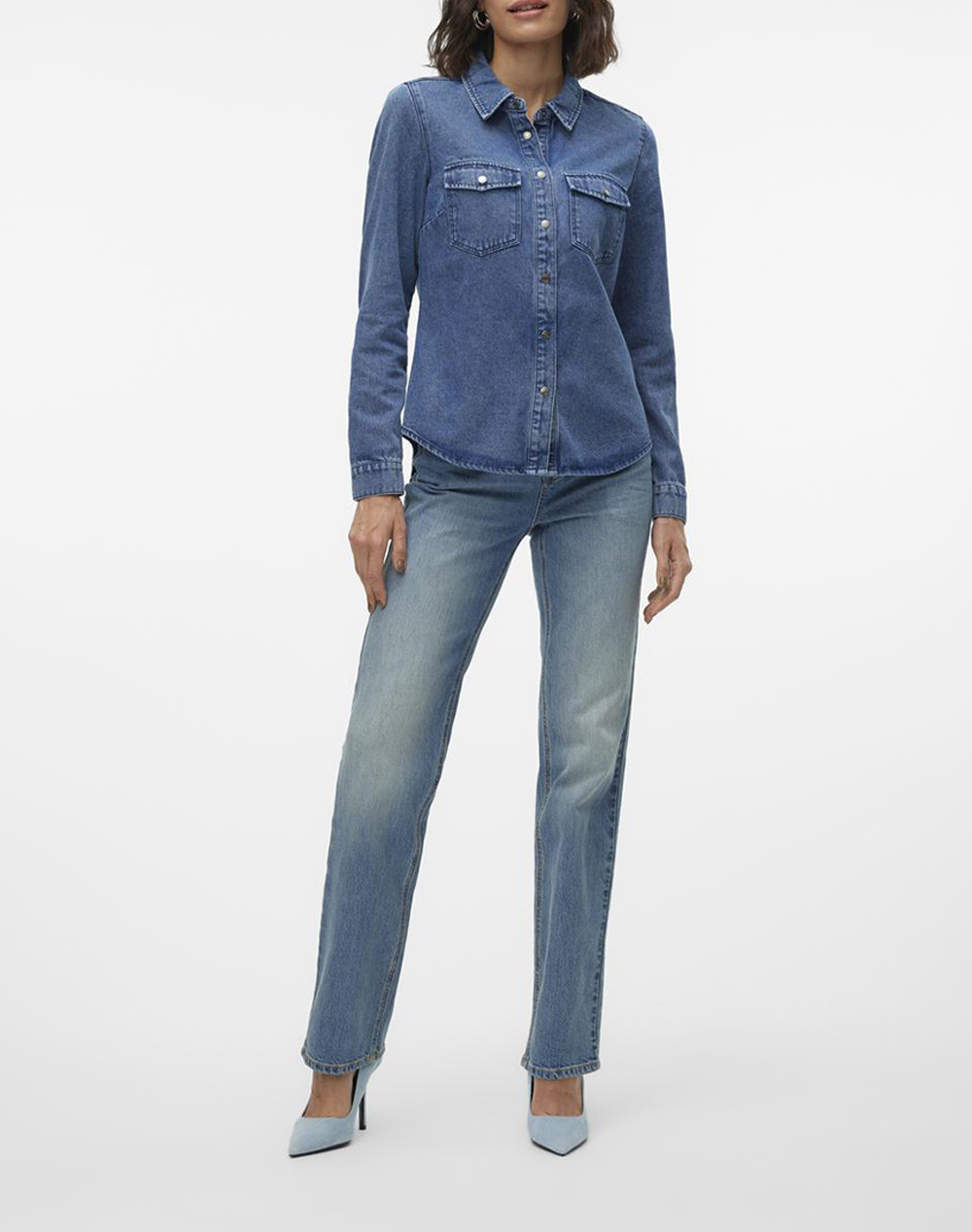 VERO MODA VMJENNIE LS DENIM SHIRT MIX GA NOOS