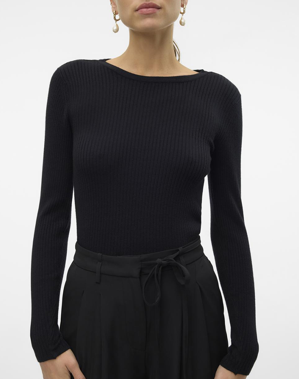 VERO MODA VMHOLLYKARIS LS TIE BACK PULLOVER GA BOO