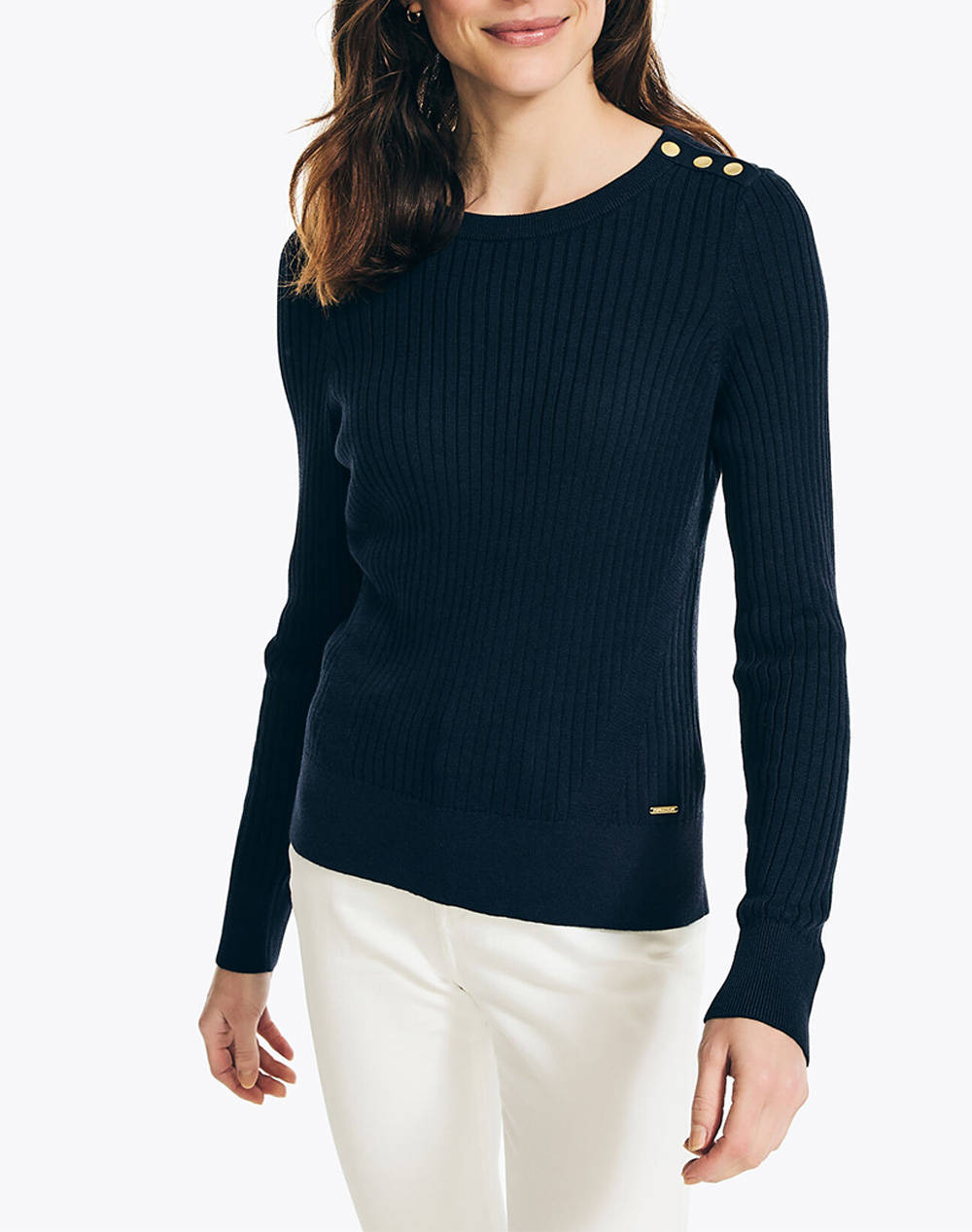 NAUTICA TRIČKO PLETENÉ ΜΜ SUSTAINABLY CRAFTED RIBBED CREW NECK