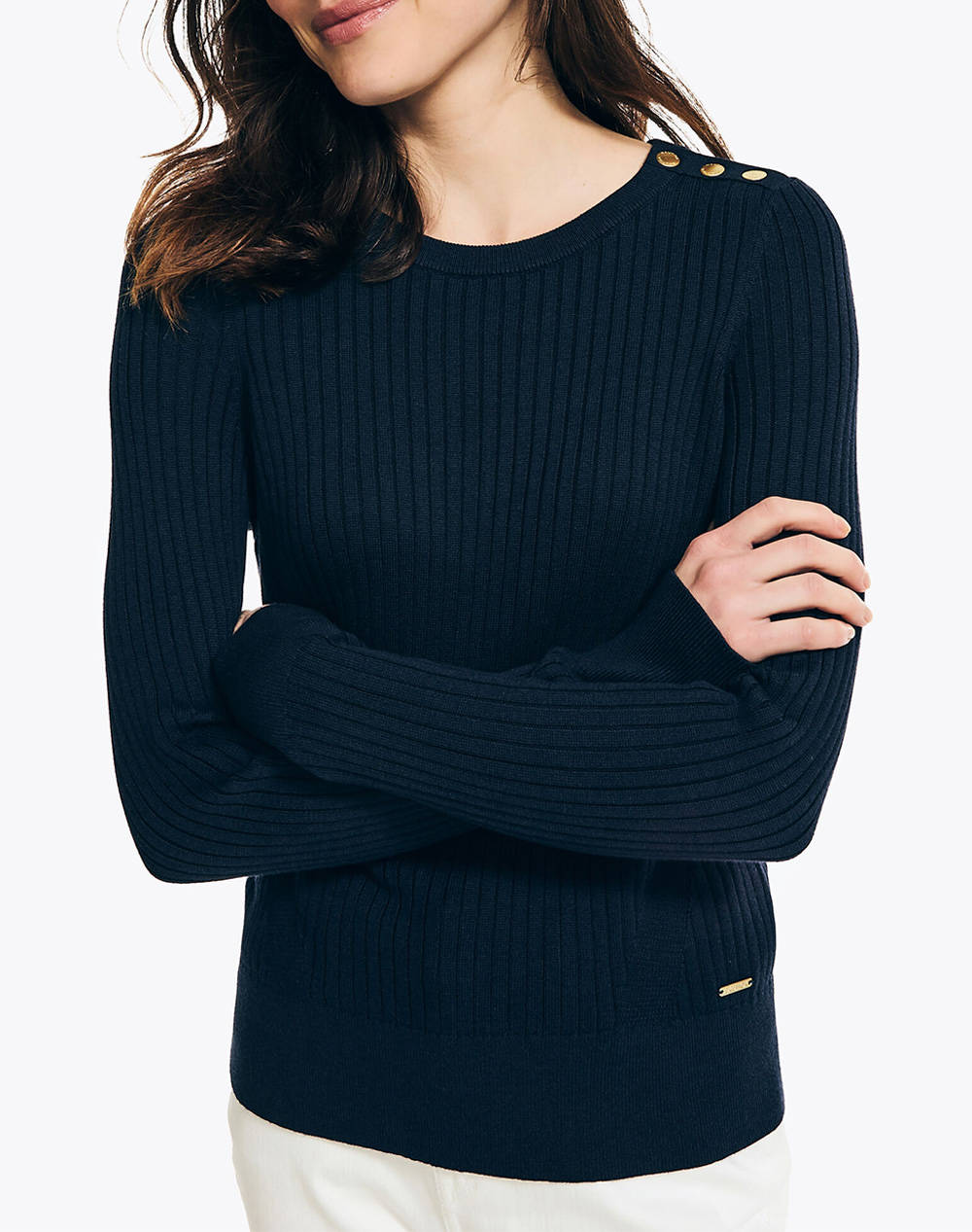 NAUTICA TRIČKO PLETENÉ ΜΜ SUSTAINABLY CRAFTED RIBBED CREW NECK