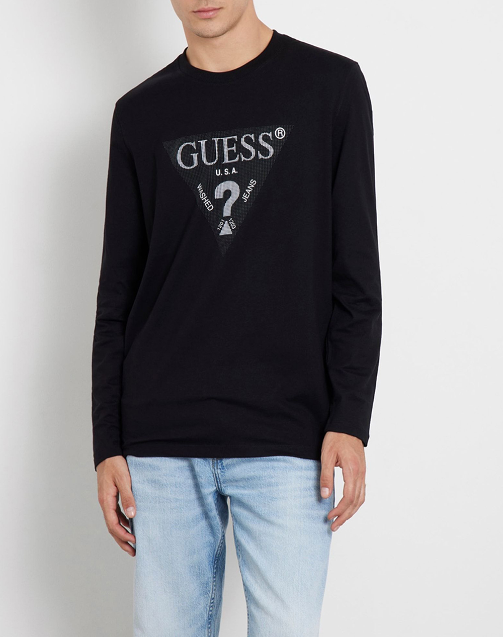 GUESS LS CN TRIANGLE TEE TRIČKO PÁNSKÉ