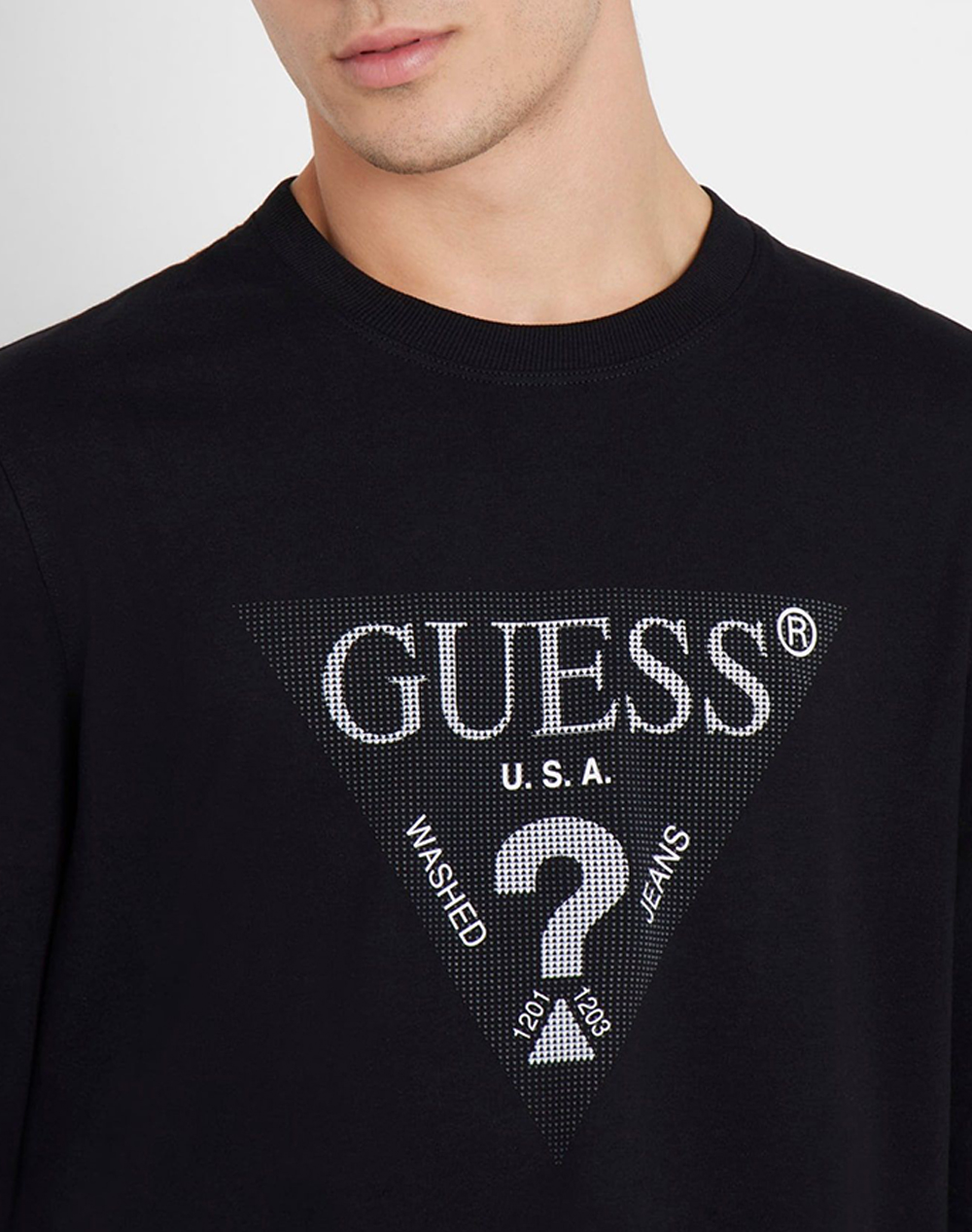 GUESS LS CN TRIANGLE TEE TRIČKO PÁNSKÉ