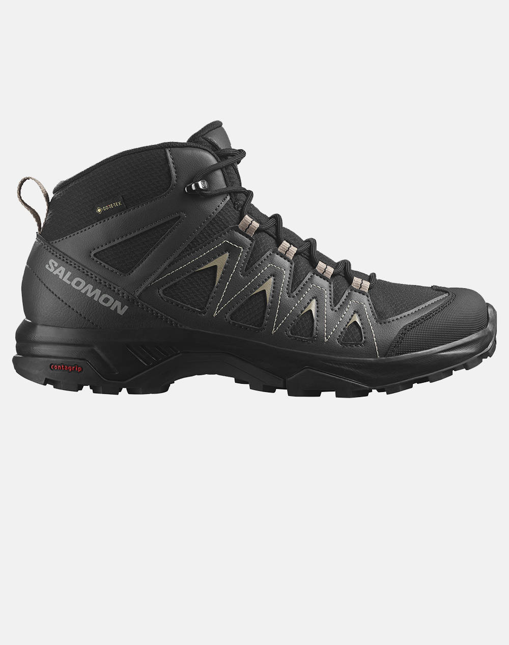 SALOMON HIKING & MULTIF - X-SERIES X BRAZE MID GTX BLACK / PHANTOM / VINTAGE KHAKI BOTY PÁNSKÉ