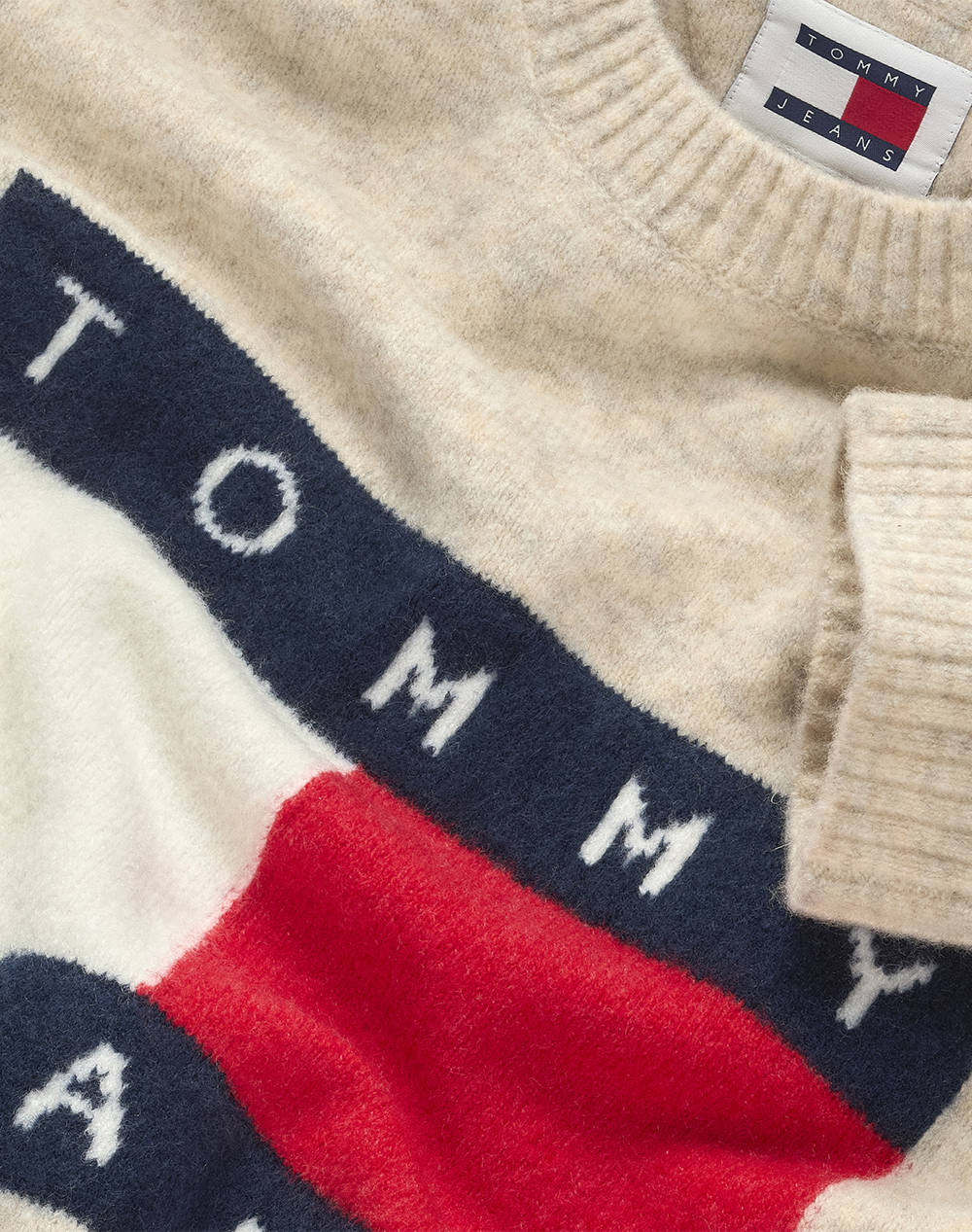 TOMMY JEANS TJM REG MELANGE FLAG SWEATER