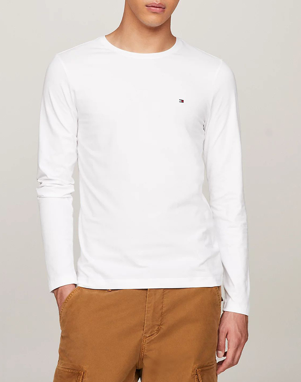 TOMMY HILFIGER STRETCH SLIM FIT LONG SLEEVE TEE