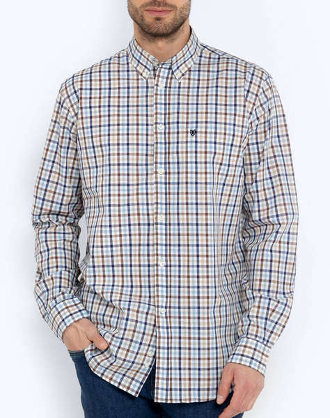 BOSTONIANS KOŠILE MAVERICK REGULAR FIT MedCheck SLUB Button-down Regular Fit