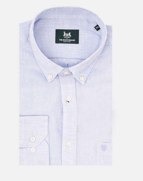 THE BOSTONIANS KOŠILE CUSTOM FIT Plain LINEN Mao Custom Fit