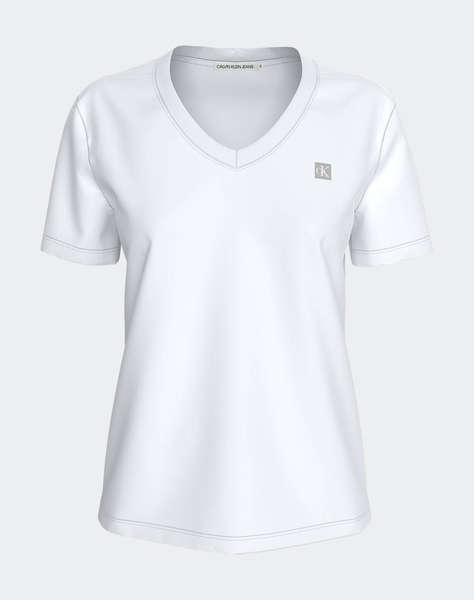 CALVIN KLEIN TRIČKO CK EMBRO BADGE V-NECK TEE