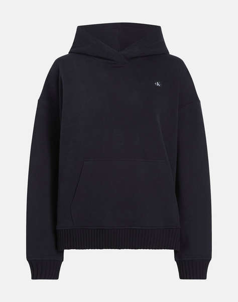 CALVIN KLEIN WOVEN LABEL PEACHED HOODIE