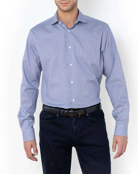 THE BOSTONIANS KOŠILE TWILL CUSTOM FIT Plain TWILL Semi-rex Custom Fit