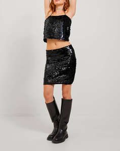 JJXX JXAVA SEQUIN SHORT SKIRT WVN