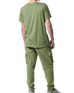 BODY ACTION MENS NATURAL DYE CARGO PANTS