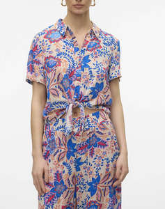 VERO MODA VMMENNY TIE SS SHIRT WVN GA