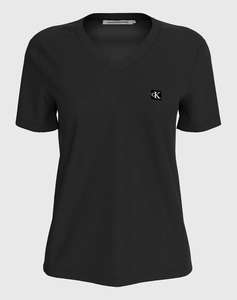 CALVIN KLEIN TRIČKO CK EMBRO BADGE V-NECK TEE