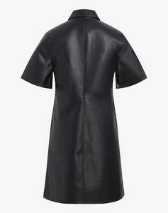 CALVIN KLEIN FAUX LEATHER SHORT SLEEVE DRESS