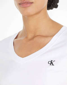 CALVIN KLEIN CK EMBROIDERY STRETCH V-NECK