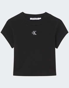 CALVIN KLEIN CK RIB CROPPED SLIM TEE