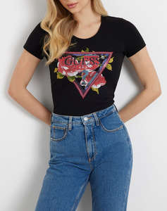 GUESS SS CN ROSES TRIANGLE TEE TRIČKO DÁMSKÉ