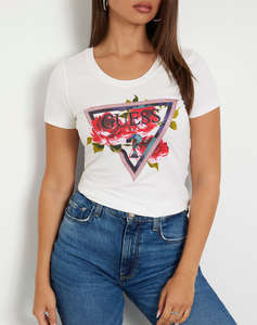 GUESS SS CN ROSES TRIANGLE TEE TRIČKO DÁMSKÉ