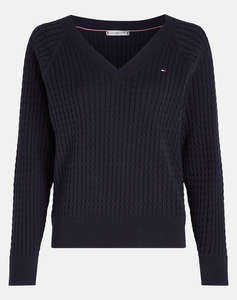 TOMMY HILFIGER CO CABLE V-NK SWEATER