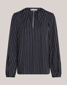 TOMMY HILFIGER ROPE STRIPE VIS GATHERED BLOUSE