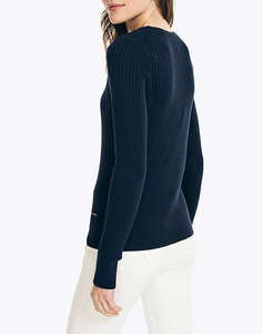 NAUTICA TRIČKO PLETENÉ ΜΜ SUSTAINABLY CRAFTED RIBBED CREW NECK