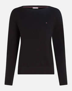 TOMMY HILFIGER CO JERSEY STITCH BOAT-NK SWEATER