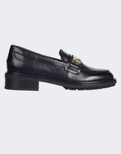 TOMMY HILFIGER TH LOGO LEATHER LOAFER