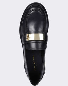 TOMMY HILFIGER TH LOGO LEATHER LOAFER